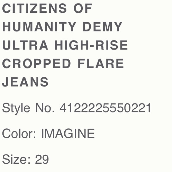 Citizens of Humanity Ultra High Rise Cropped Jeans - Picture 2 of 3